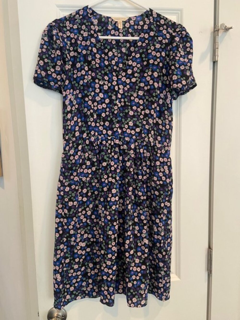 Rebecca Taylor Black Floral Size 2 Baby Doll Dress